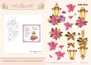 3D Card Embroidery Pattern Sheet 7 Poinsettia