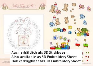3D Card Embroidery Pattern Sheet 15 Baby Frame