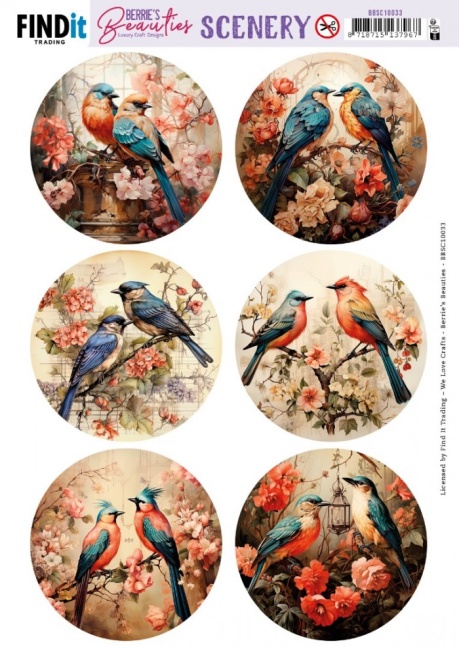 Push-Out Scenery Berries Beauties - Birds Round BBSC10033