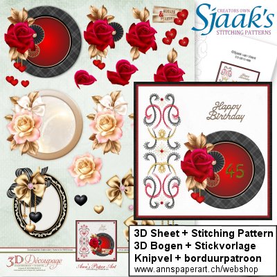 Sjaak's Stickvorlage CO-2013-406 & 3D Bogen APA3D021