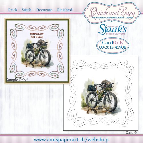 Sjaak's Stitching pattern CO-2013-419 Quick&Easy Card ONLY No. 4