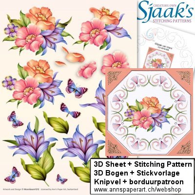 Sjaak's Stickvorlage CO-2016-005 & 3D Bogen 3DCE13014