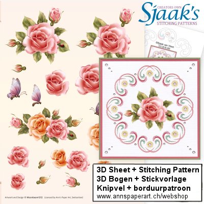 Sjaak's Stickvorlage CO-2018-055 & 3D Bogen 3DCE13001