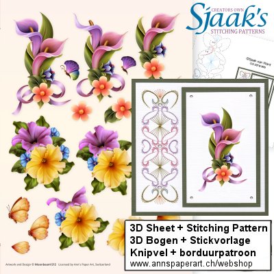 Sjaak's Stickvorlage CO-2018-065 & 3D Bogen 3DCE13021
