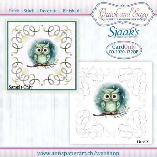Sjaak's Stitching pattern CO-2020-172 Quick&Easy Card ONLY No. 3