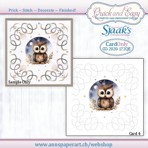 Sjaak's Stitching pattern CO-2020-172 Quick&Easy Card ONLY No. 4