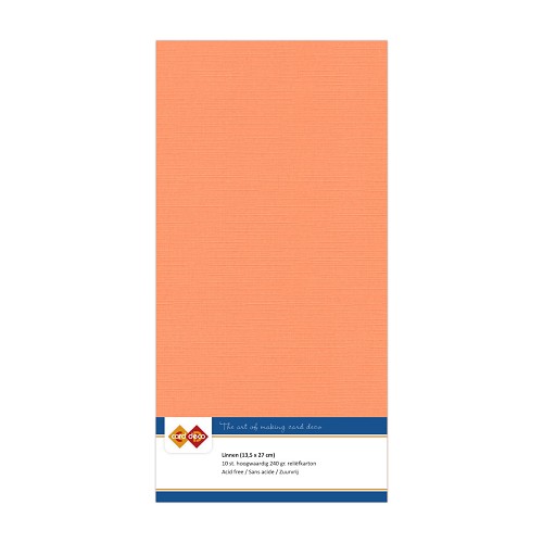 Linnen cardstock 10 soft orange (5 Sheets 13.5 x 27cm)
