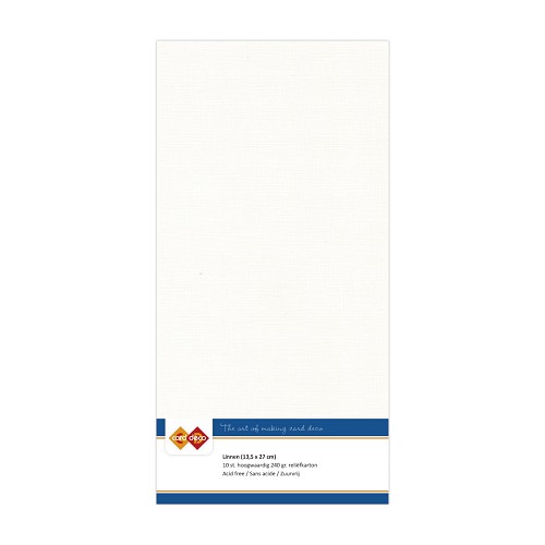 Linnen cardstock 32 off white (5 Sheets 13.5 x 27cm)