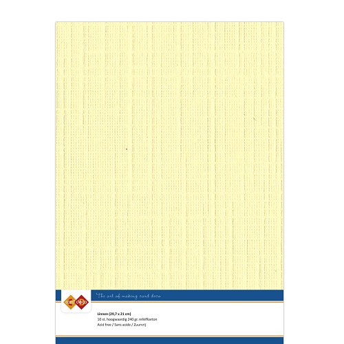 Linen cardstock - A4 - 03 Light Yellow (5x A4 Sheets)