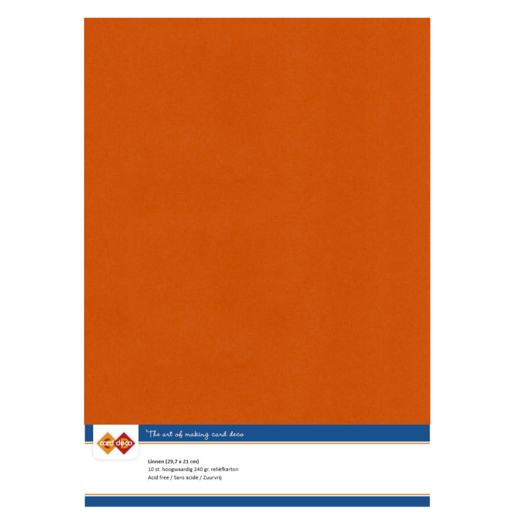 Linnen Karton - A4 - 59 Herbst Orange (5x A4 Bogen)