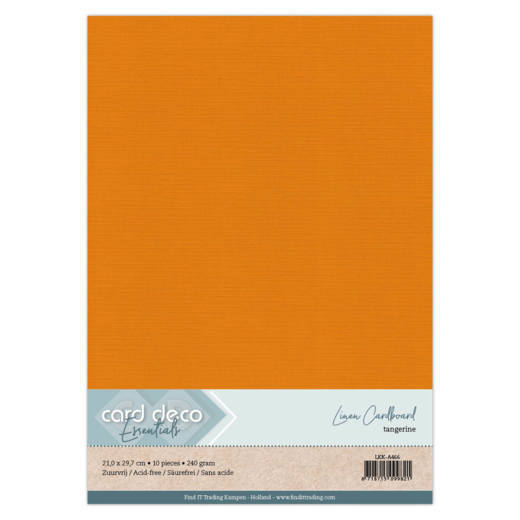 Linnen Karton - A4 - 66 Tangerine (5x A4 Bogen)