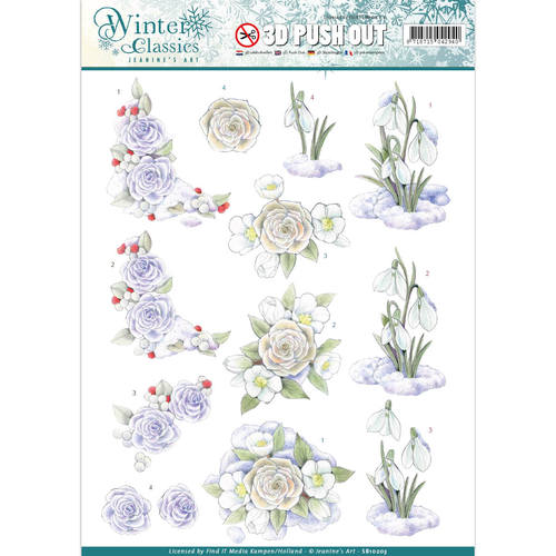3D Die cut sheet Jeanine's Art Snow flowers - SB10203