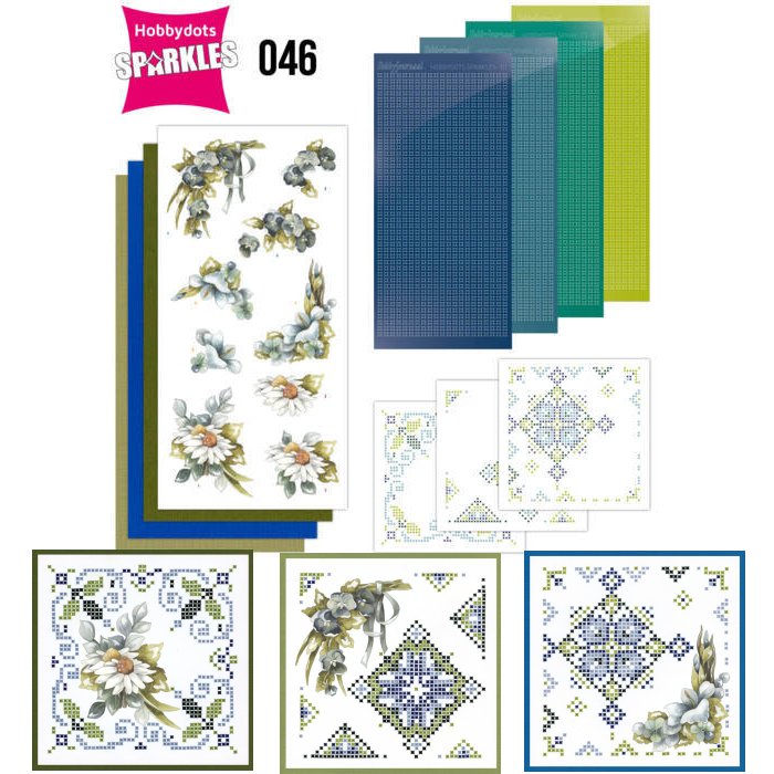 Sparkles Set 46 - Blue flowers