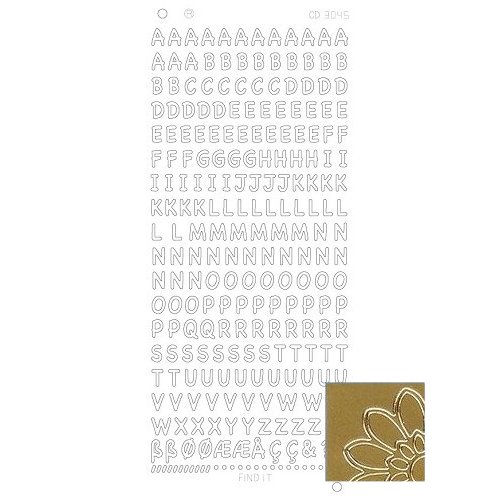 Stickers Findit CD3045G- Alphabet Gross - Gold