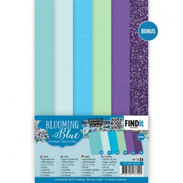 Linen Cardstock Pack - Blooming Blue - 4K
