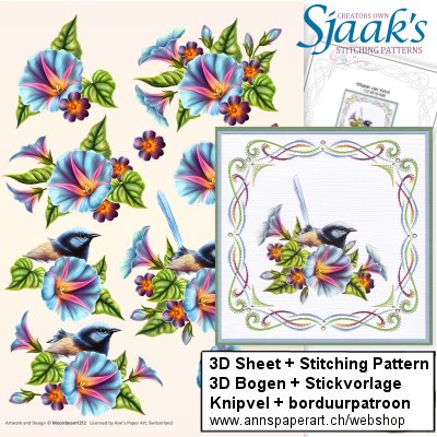 Sjaak's Stickvorlage CO-2019-098 & 3D Bogen 3DCE13004