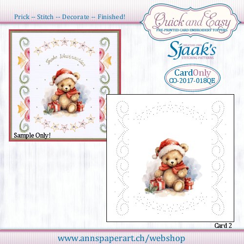 Sjaak's Stitching pattern CO-2017-018 Quick&Easy Card ONLY No. 2