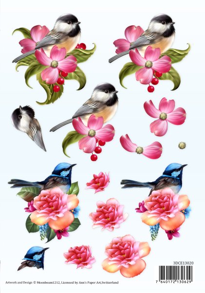 3D Sheet (A5) Ann's Paper Art Birds 3DCE13020 - Click Image to Close