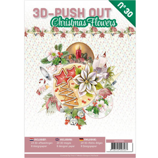 3D Stanzbogen Buch 30 - Christmas Flowers - zum Schließen ins Bild klicken