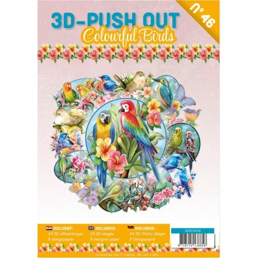 3D Stanzbogen Buch 46 - Colourful birds