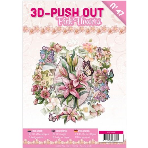 3D Stanzbogen Buch 47 - Pink Flowers - zum Schließen ins Bild klicken
