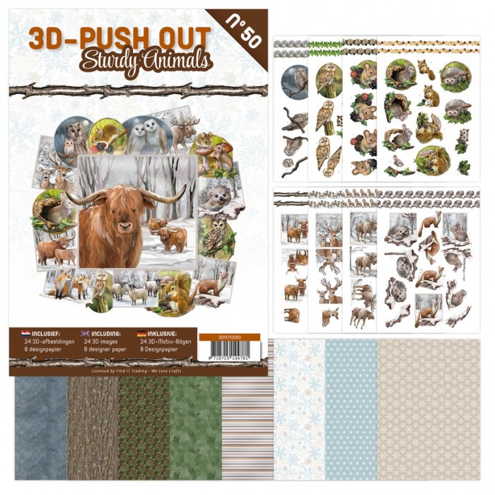 3D Stanzbogen Buch 50 - Sturdy Animals