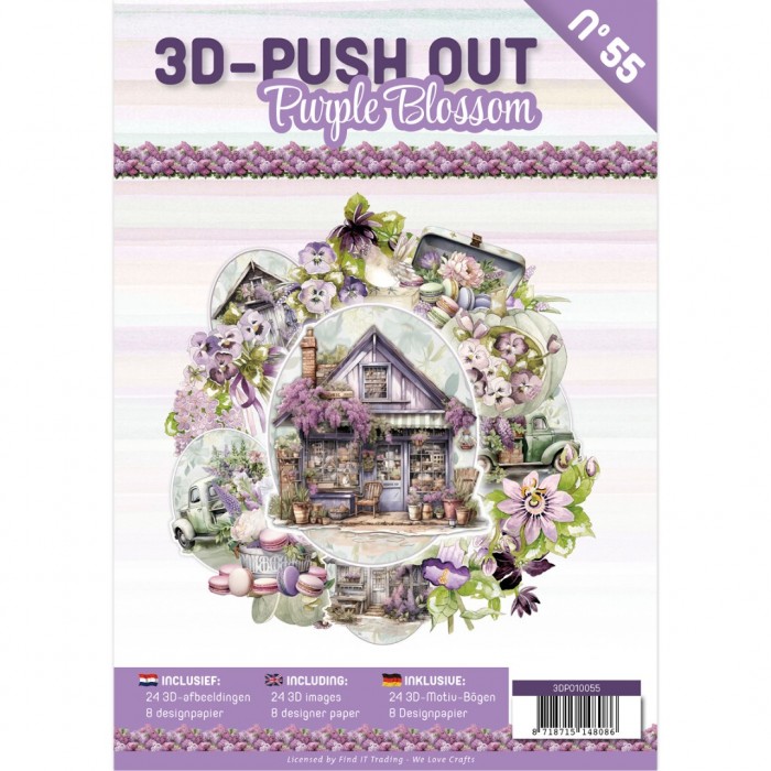 3D Stanzbogen Buch 55 - Purple Blossom