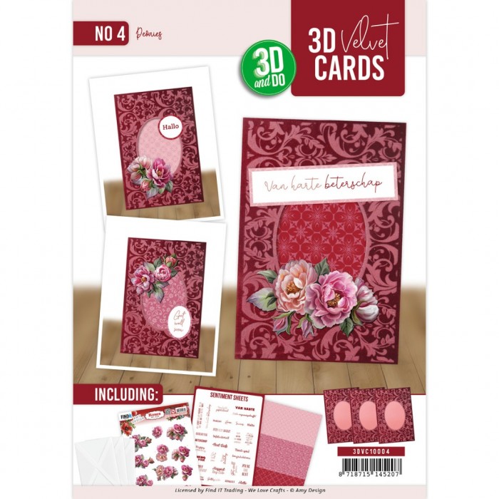 3D and Do - Velvet Cards A6 - Peonies