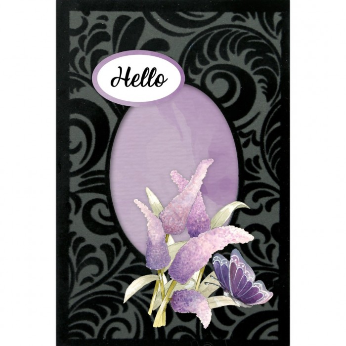3D Velvet Cards A6 - Purple Butterflies (Nur auf Vorbestellung)
