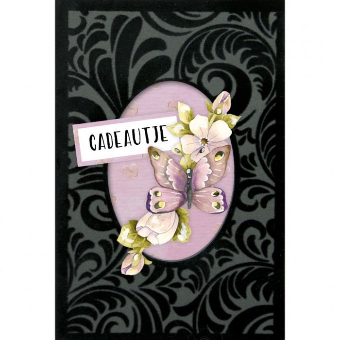 3D Velvet Cards A6 - Purple Butterflies (Nur auf Vorbestellung)