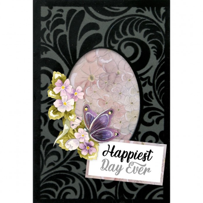 3D Velvet Cards A6 - Purple Butterflies (Nur auf Vorbestellung)