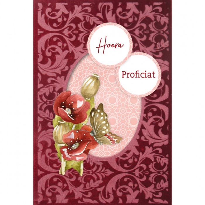 3D Velvet Cards A6 Red Flowers Set 10 (Nur Auf Vorbestellung)