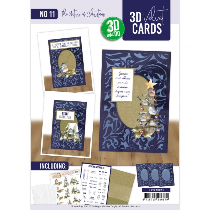3D Velvet Cards A6 - nr. 11 The Nature of Christmas