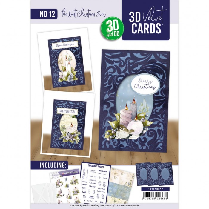3D Velvet Cards A6 - Nr. 12 The Best Christmas Ever