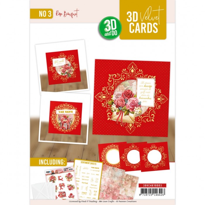 3D Velvet Cards 4K - Rose Bouquet