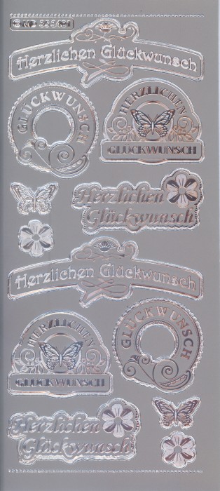 Sticker Starform 429 Herzlichen Glückwunsch - Silber