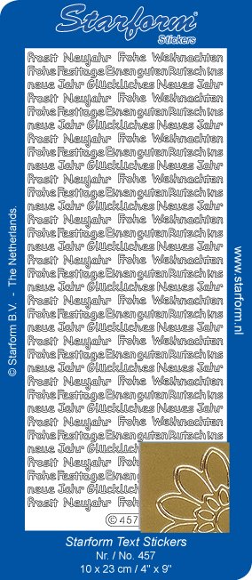 Stickers Starform 457 - Weihnachts text - Gold