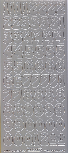 Starform stickers 7044 - Numbers Large - Silver