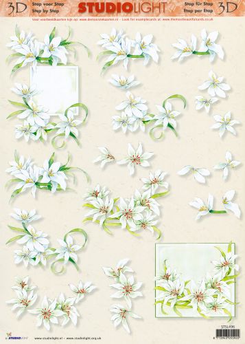 3D Sheet Studiolight White Flowers STSL496