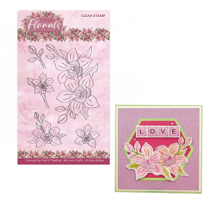 Clear Stamps - Amy Design - Pink Florals - Orchid - Click Image to Close