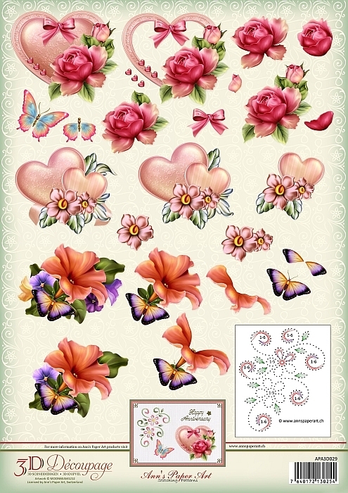 3D Bogen Ann's Paper Art Love and Romance APA3D029 - zum Schließen ins Bild klicken