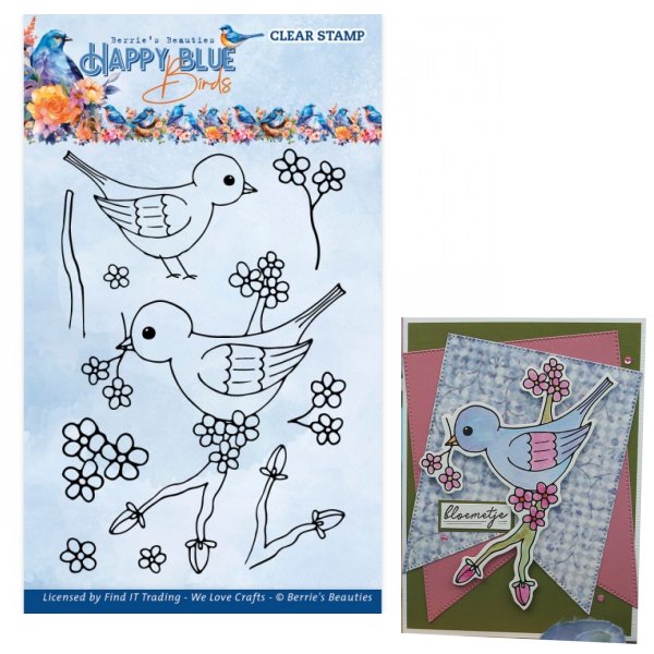 Clear Stamps - Happy Blue Birds - (Nur auf Vorbestellung) - zum Schließen ins Bild klicken