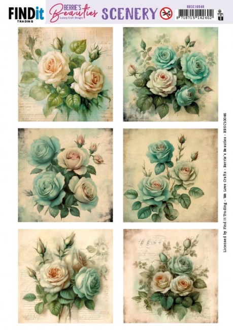 Stanzbogen Scenery Berries Beauties - Blue Roses - Square