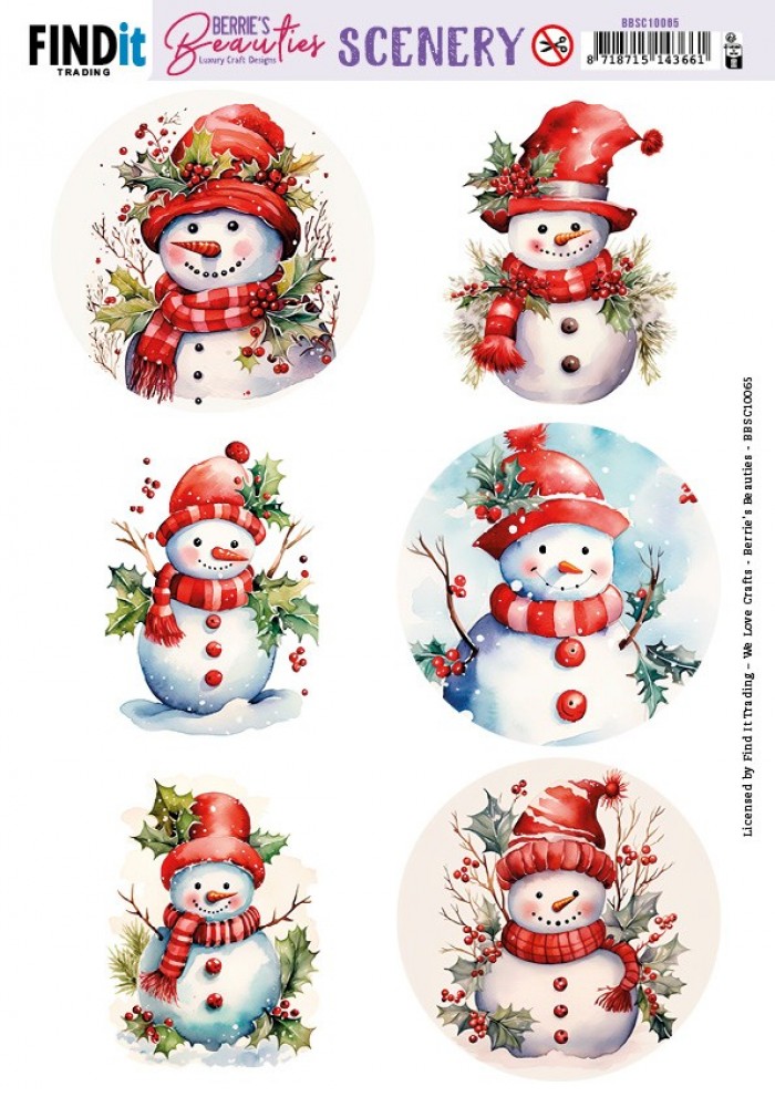 Stanzbogen Scenery Berries Beauties - Snowmen - Round