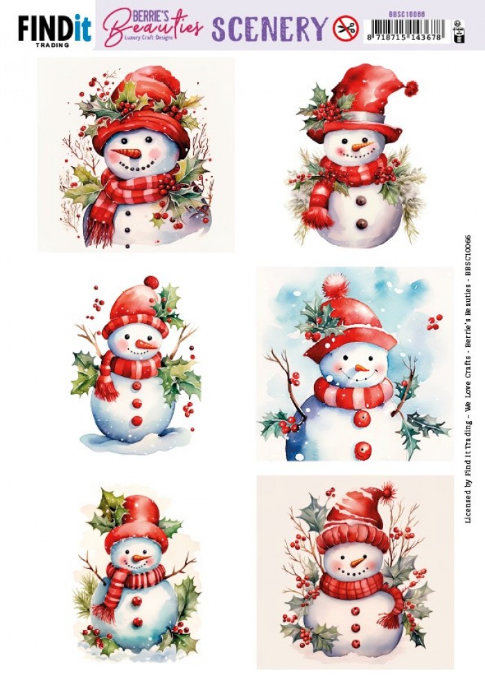 Stanzbogen Scenery Berries Beauties - Snowmen - Square