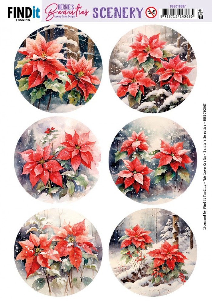 Stanzbogen Scenery Berries Beauties - Poinsettia - Round