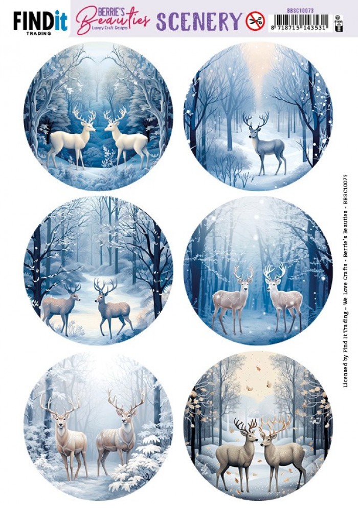 Stanzbogen Scenery Berries Beauties - Deer - Round