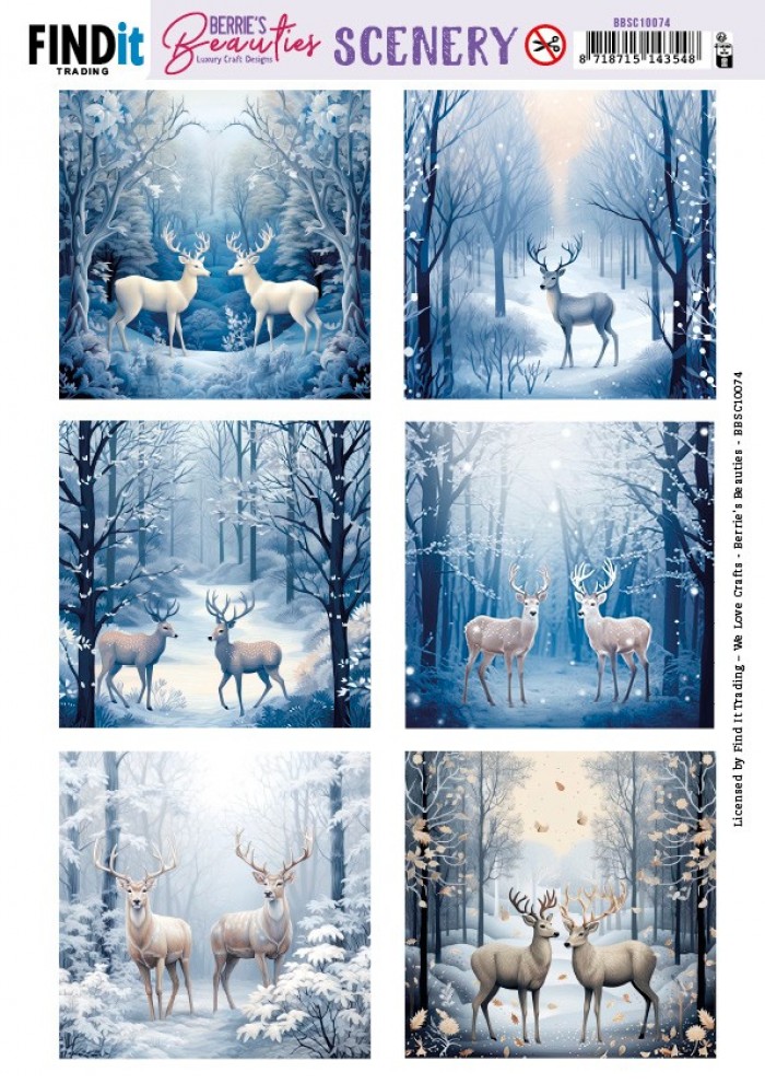 Stanzbogen Scenery Berries Beauties - Deer - Square