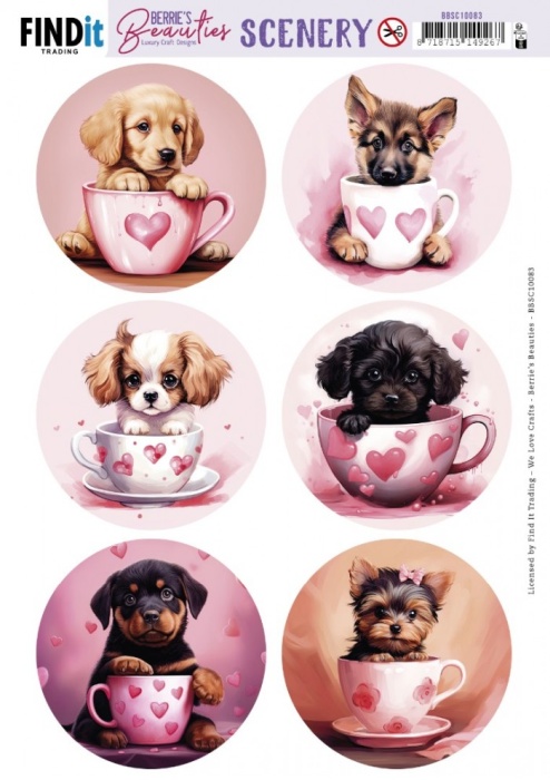 Stanzbogen Scenery - Berries Beauties - Puppy in Cup - Round