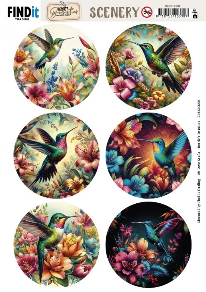 Stanzbogen Scenery - Berries Beauties Hummingbirds - Round